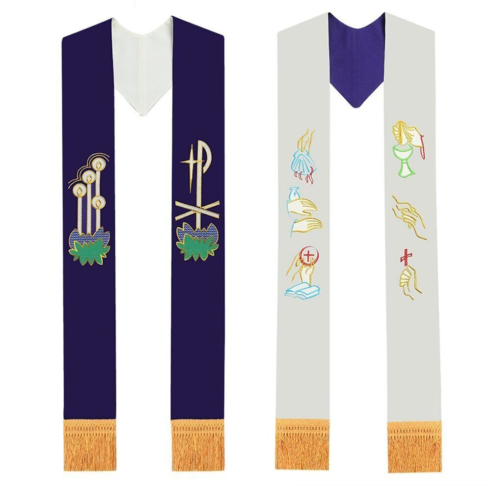 9772 Purple & White Reversible Stole